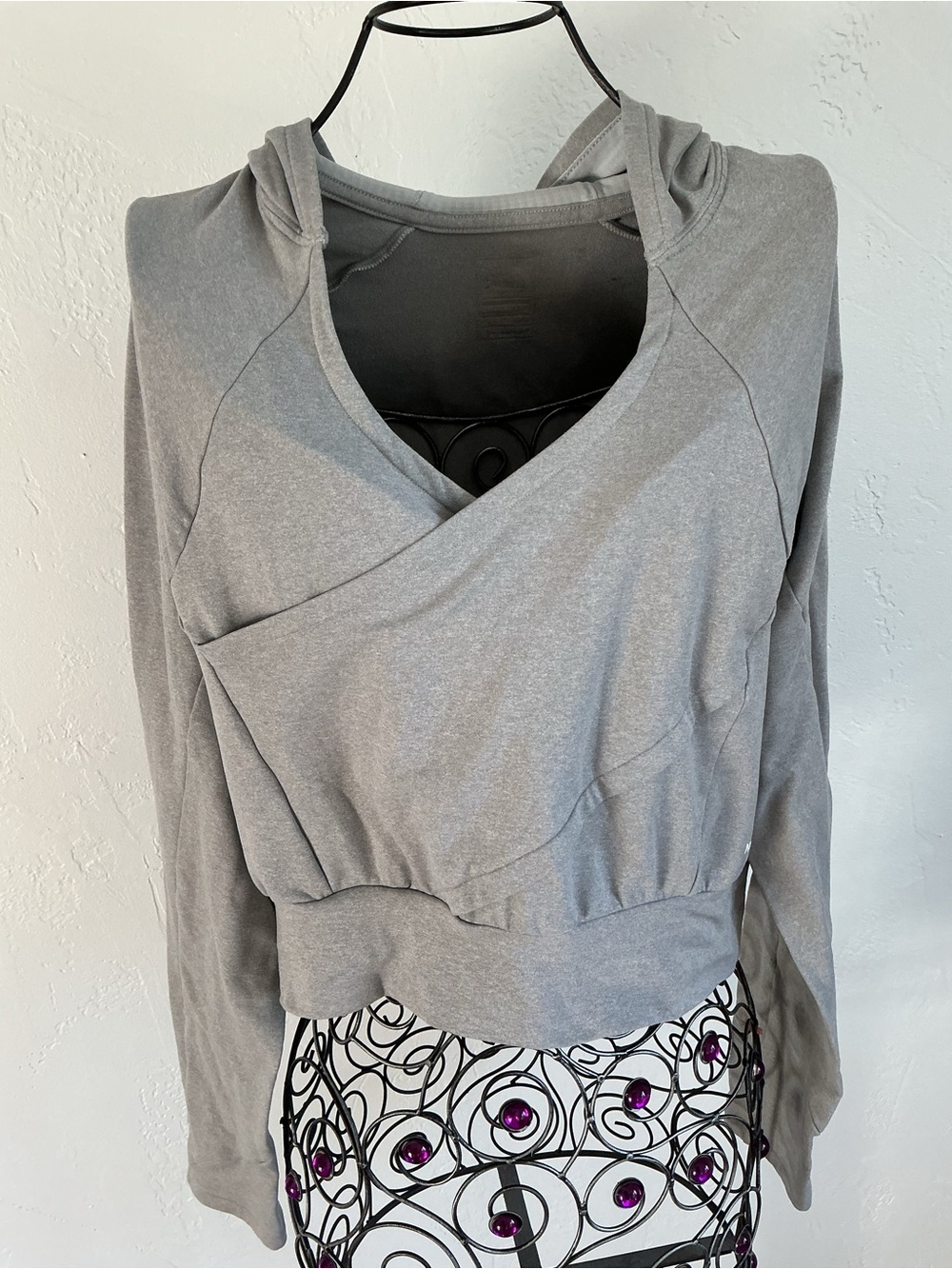 The North Face Gray Wrap-Front Hoodie Top